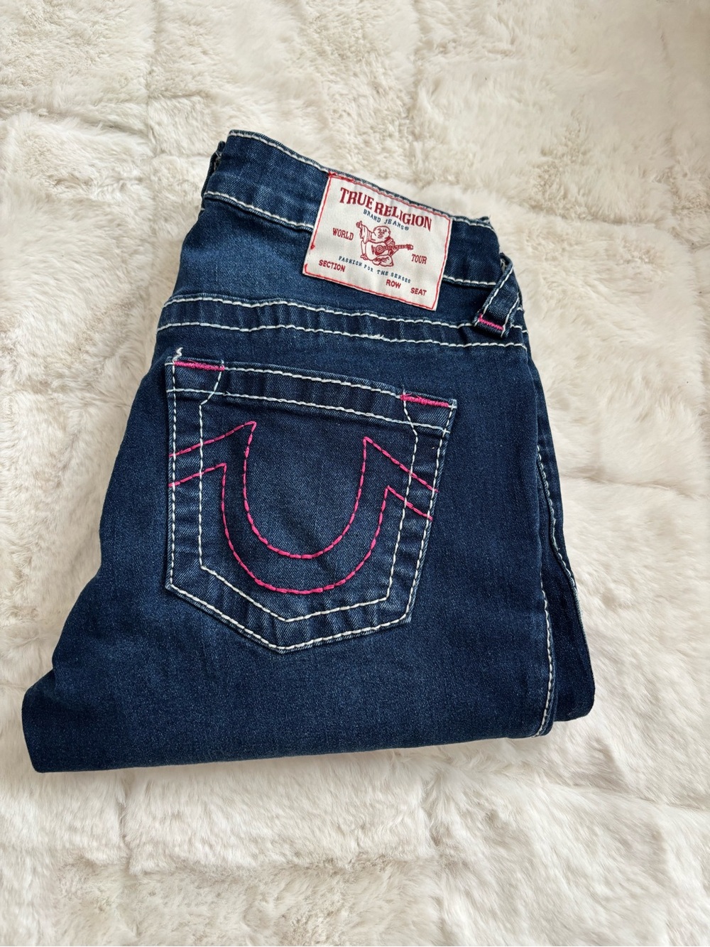 True Religion Women's Dark Blue w/Pink Accent Stitching - Picture 4 of 7